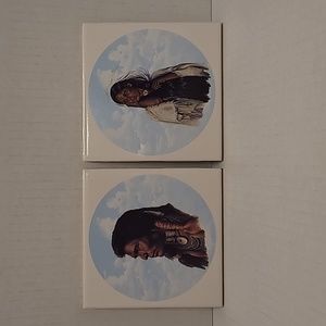 Pair of Native American Ceremic Tiles